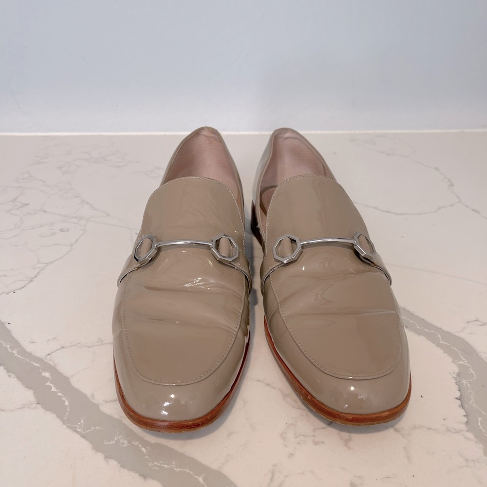 Louise et Cie beige patent leather flats, sz 12 M